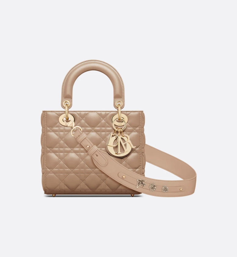 Small Lady Dior My ABCDior Bag Hazelnut Cannage Lambskin | DIOR