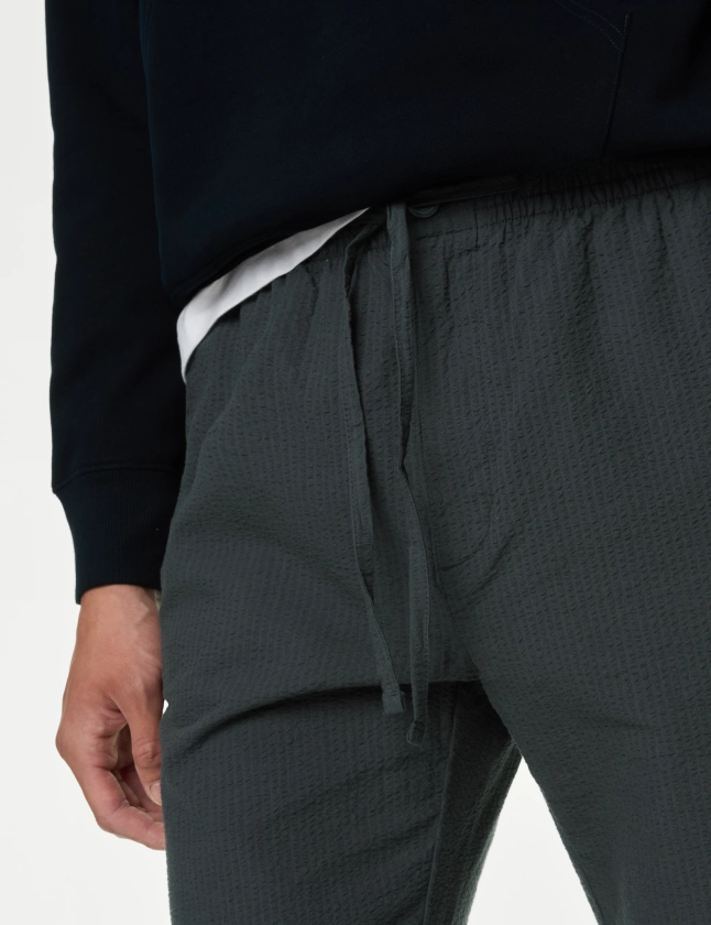 Regular Fit Pure Cotton Seersucker Trousers