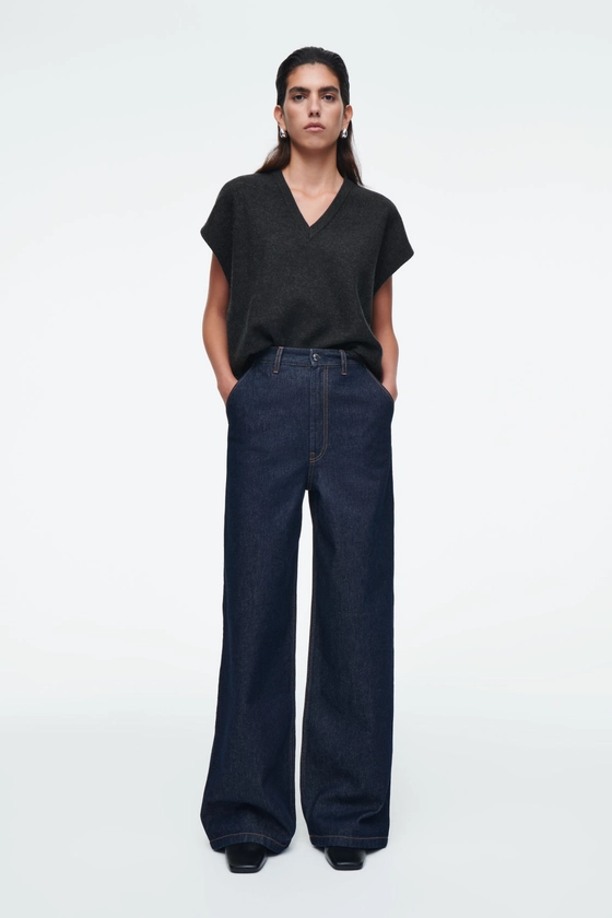 RAW DENIM TROUSERS - INDIGO - COS