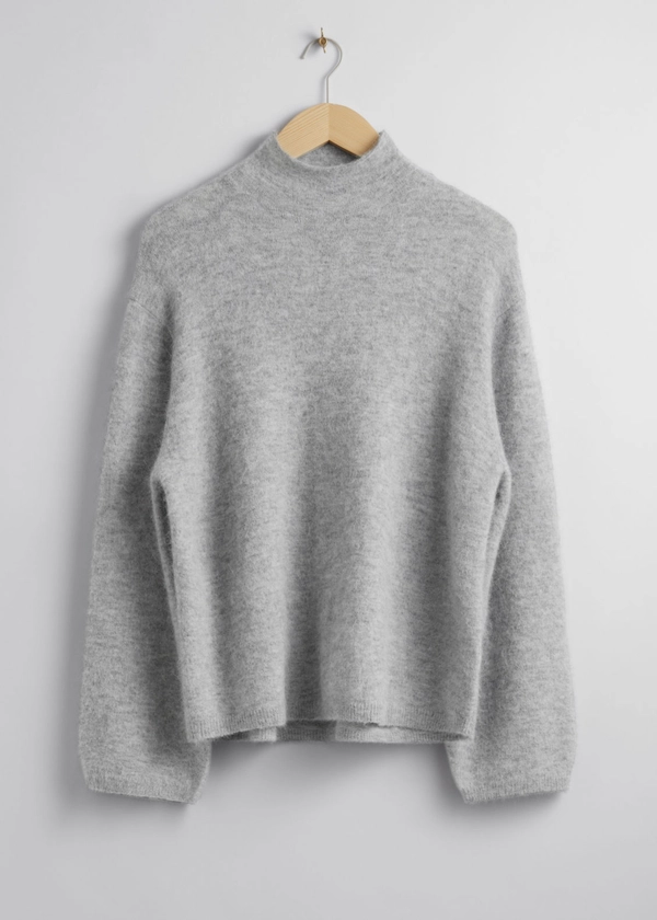 Pull en maille à col montant - Gris - Sweaters - & Other Stories FR