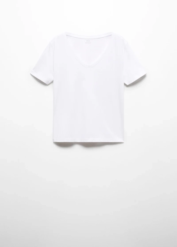 Camiseta cuello pico 100% algodón