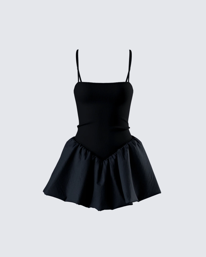 Hadley Black Bubble Mini Dress