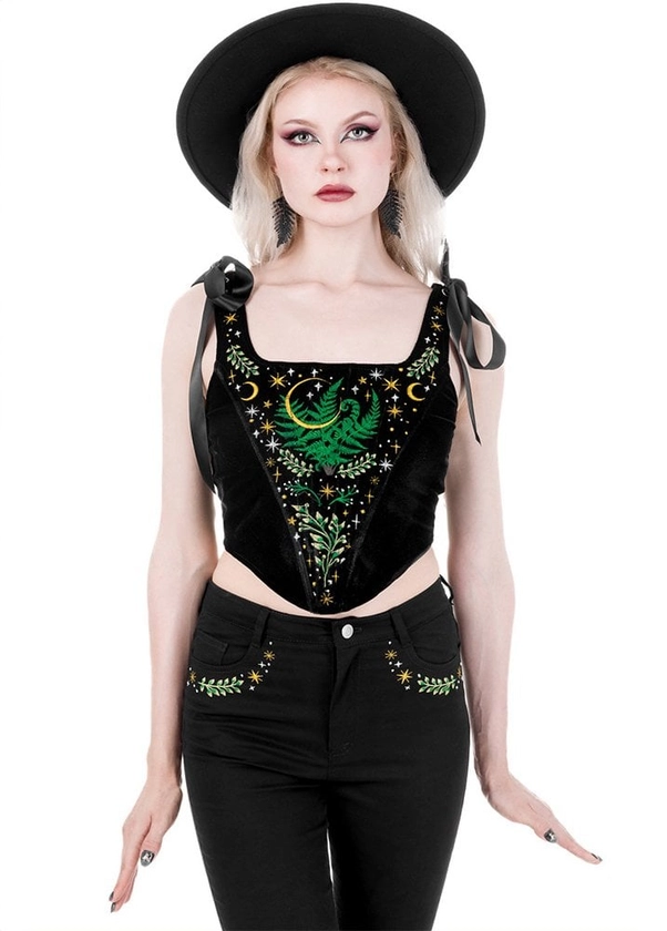 Herbal Embroidery Corset Top