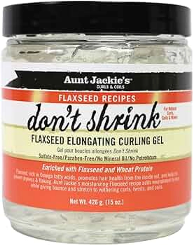 Aunt Jackie's Don't Shrink Flaxseed Elongating Curling Gel, 15 Ounce | ⭐️ Exclusive