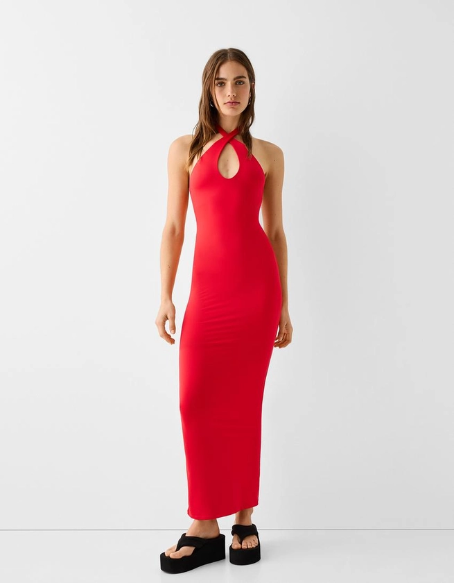 Robe maxi encolure cache-cœur - Femme