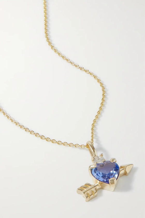 STONE AND STRAND Gold, tanzanite and diamond necklace