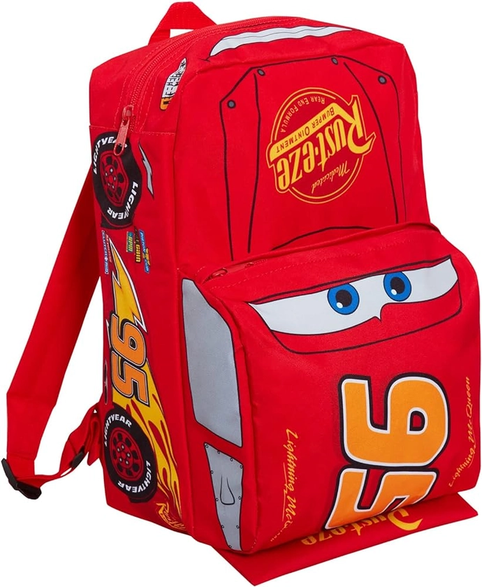 Disney Kids Cars Backpack Official Lightning McQueen 'Piston Cup Champion' 3D Effect Car Children's School Nursery Lunch Bag Large Rucksack Red 95 Carry On : Amazon.co.uk: Fashion
