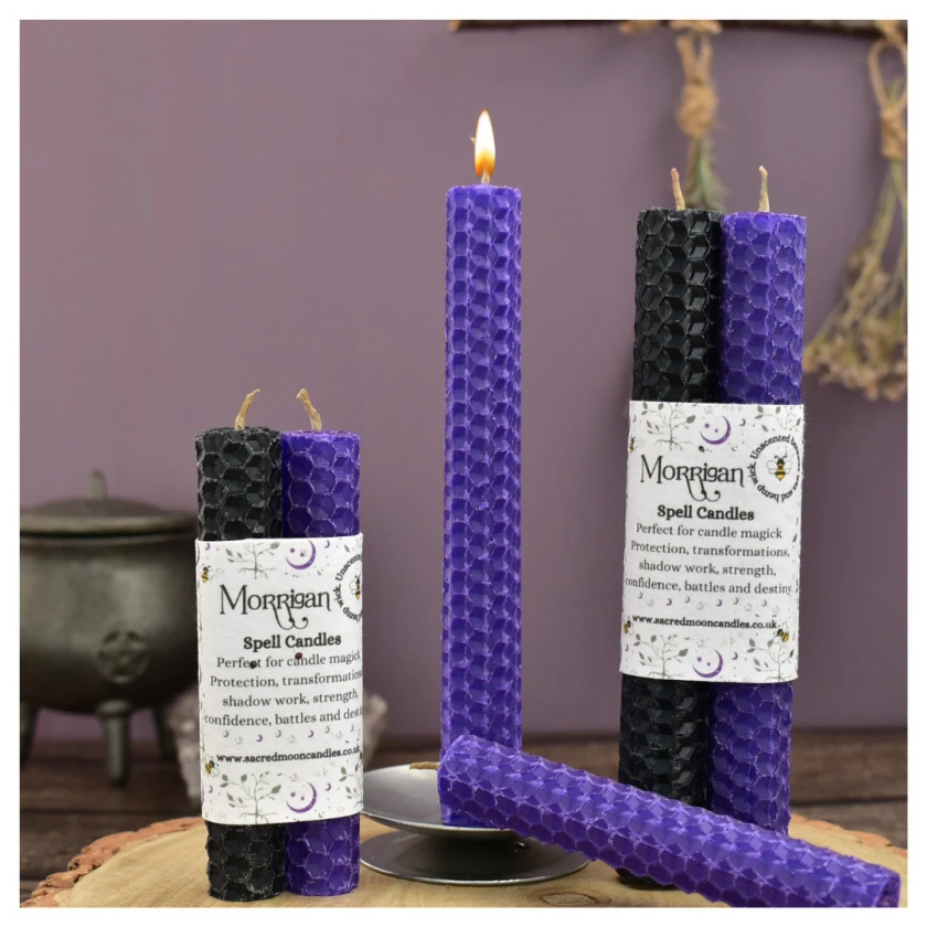 Goddess Morrigan Beeswax Spell Candles With Biodegradable Wildflower Seeded Label, Celtic Witchcraft Rituals, Pagan Gifts - Etsy UK