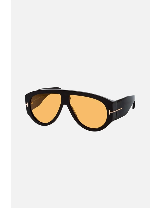 Tom Ford Bronson black and yellow pilot sunglasses