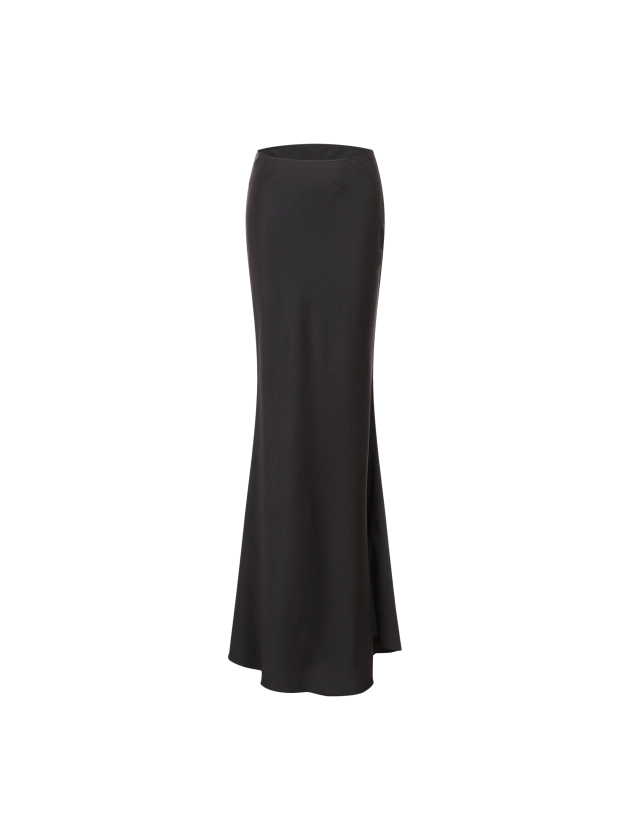 Black A-Line Straight Skirt