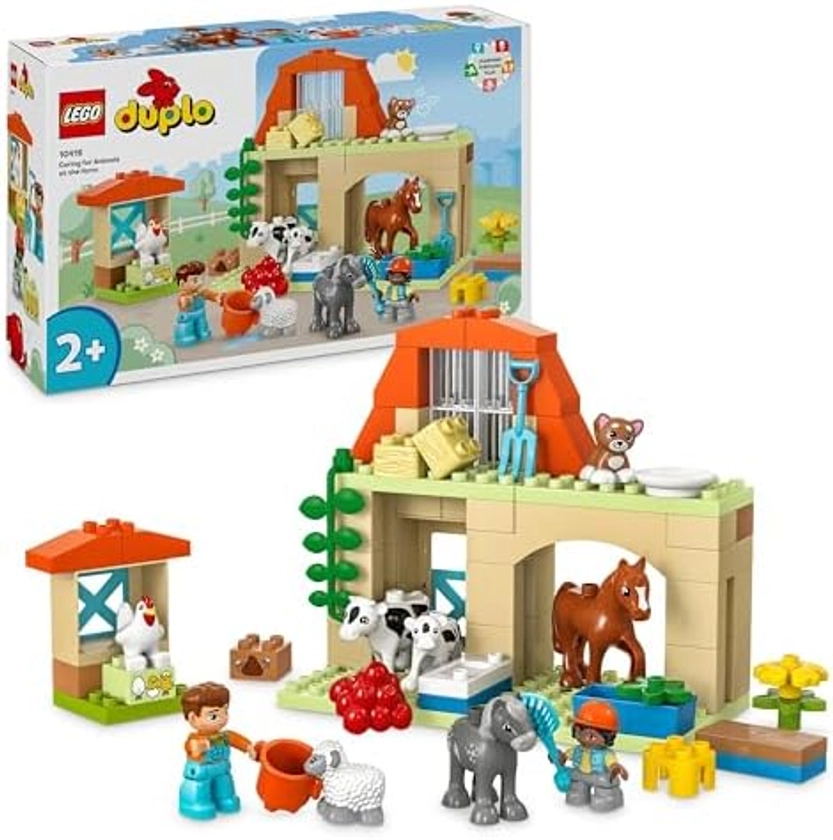 LEGO 10416 DUPLO Ma Ville Prendre Soin des Animaux de la Ferme, Jouet Éducatif pour Bébés, Maison de Campagne, Figurines de Chevaux, Vaches, Poules, Jeu Éducatif pour Garçons et Filles Dès 2 Ans : Amazon.com.be: Toys