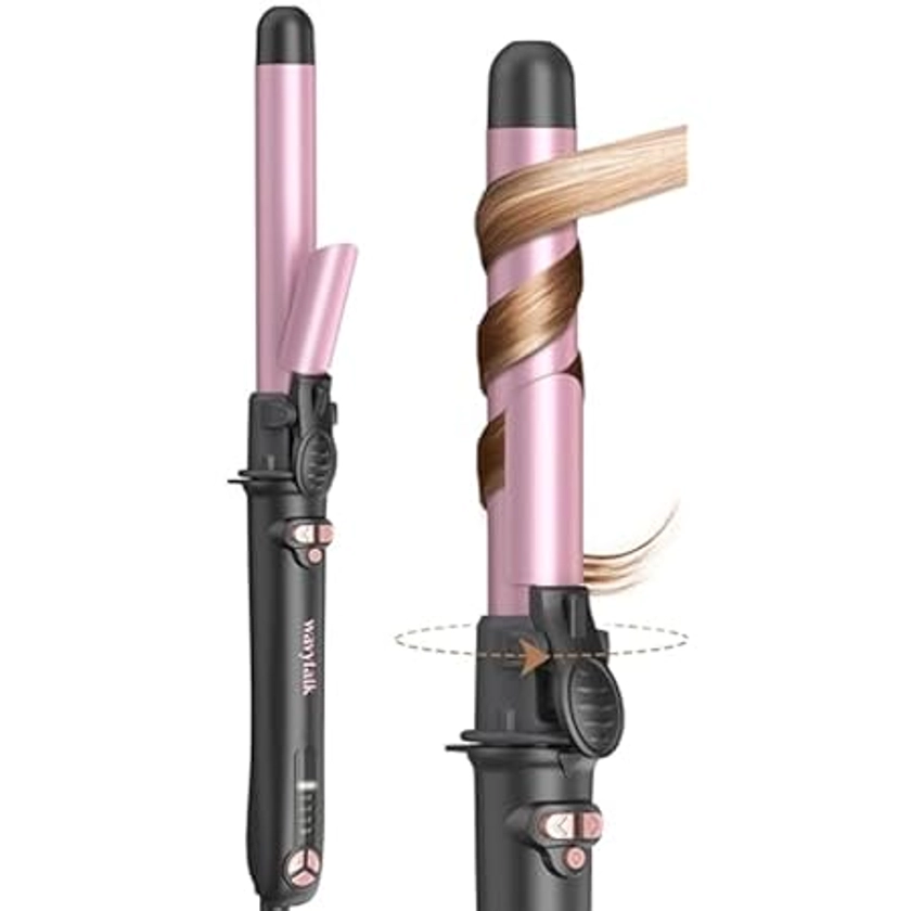 L'ANGE Hair Le Curl Titanium Curling Wand | Professional Curling Iron for All Hair Types | Clip Free Hair Curler | Best Curling Wand for Tighter Curls & Beach Waves | Blush 1” (25MM)