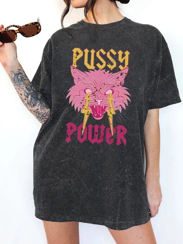 Vintage Pussy Power Washed T-Shirt