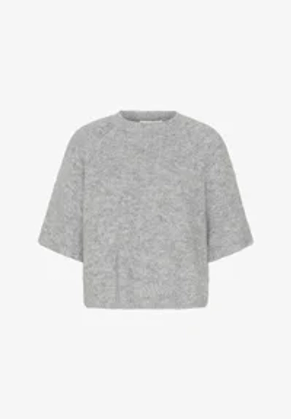 Kaffe EMILIE CROPPED PULLOVER - Pullover - grey melange/gris - ZALANDO.FR