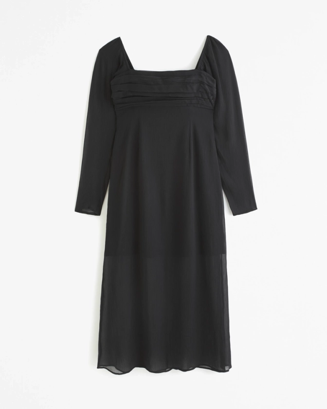 Women's Emerson Chiffon Long-Sleeve Midi Dress | Women's Dresses & Jumpsuits | Abercrombie.com