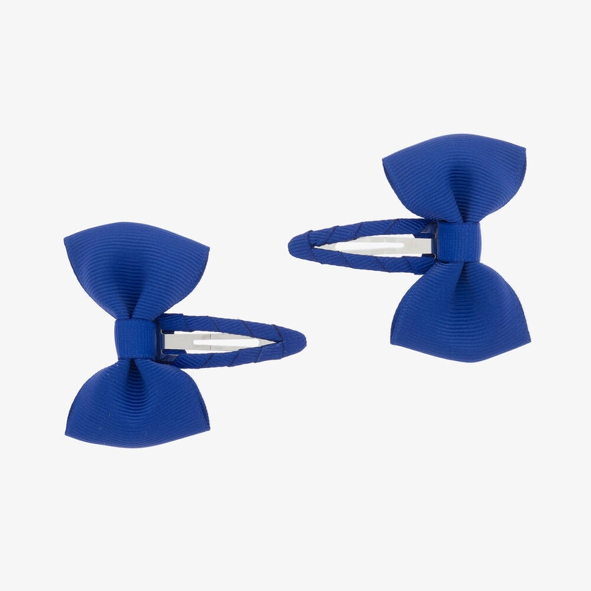 Girls Blue Bow Hair Clips (2 Pack)