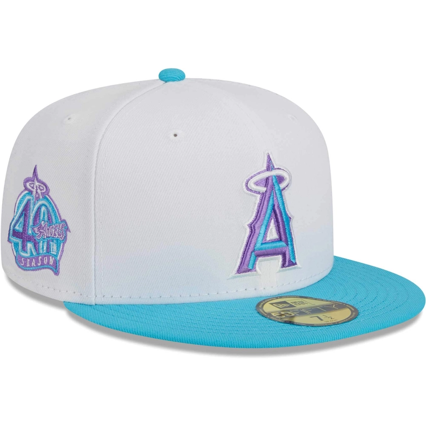 Men's Los Angeles Angels New Era White Vice 59FIFTY Fitted Hat