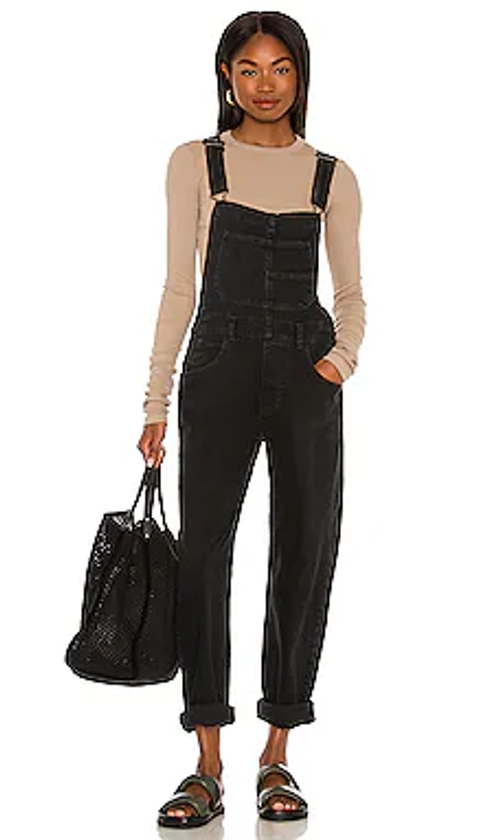 Free People x We The Free Ziggy Denim Overall in Mineral Black from Revolve.com
