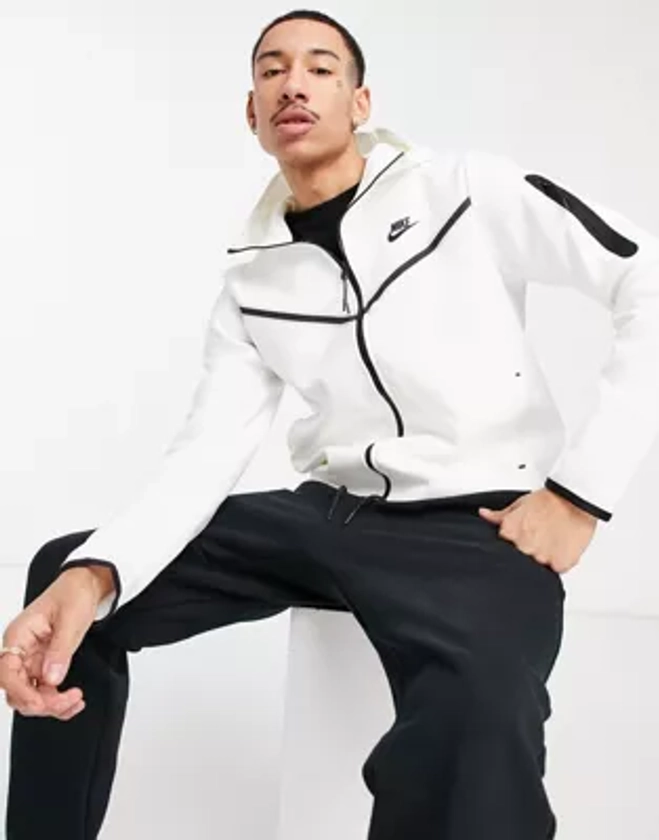 Nike Tech Fleece full-zip hoodie in white