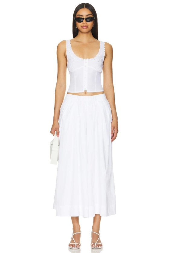 Free People Into You Eyelet Pant Set in White | REVOLVE