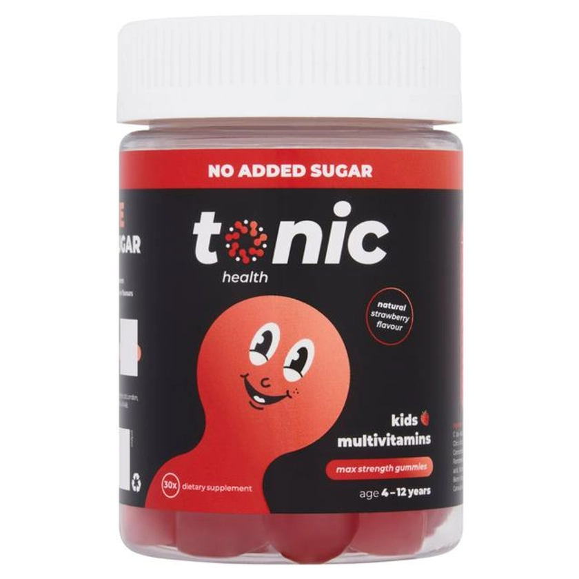 Tonic Health Kids Multivitamins Natural Strawberry Flavour Max Strength Gummies Age 4-12 Years x30 | Sainsbury's
