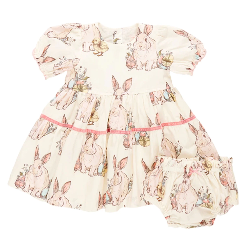 Baby Maribelle Dress Set - Bunny Friends