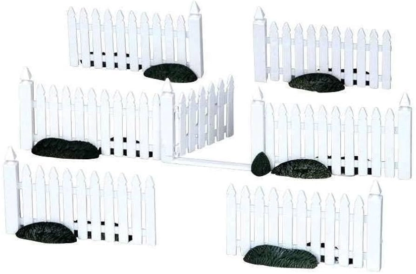 Lemax Christmas Village Plastic Picket Fence Set Of 7 - 14388