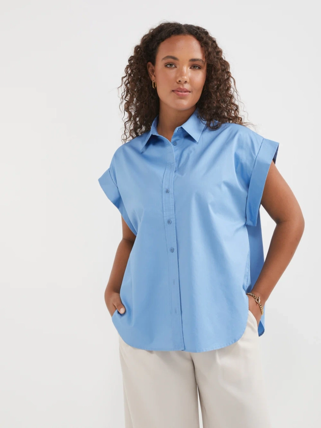 The Cotton Sateen Cuff Shirt - Commonry