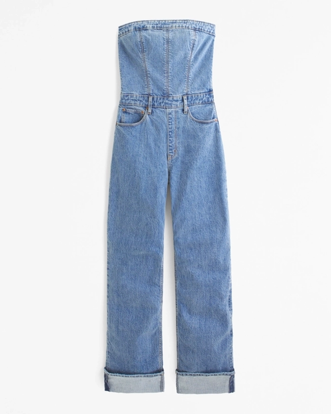 Women's Strapless Denim Jumpsuit | Women's Dresses & Jumpsuits | Abercrombie.com