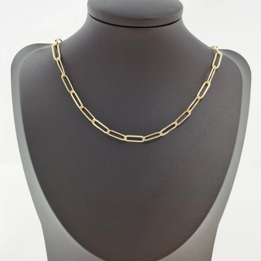 Medium Paperclip Rectangle Cable Chains By Yard in 14K Gold Filled Chain Choker, Bracelet, Necklace Chain supplies | ROLL-206