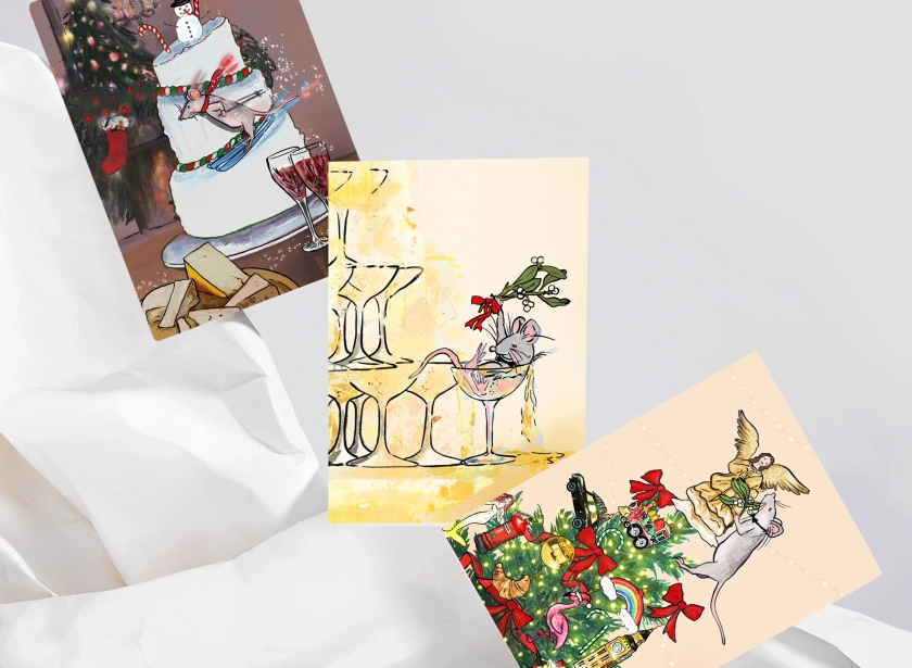 Mix and Mouse Christmas Cards - Set of 12