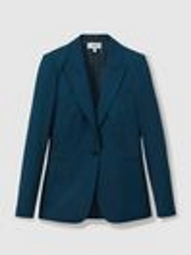 Tailored Single Breasted Suit Blazer in Teal