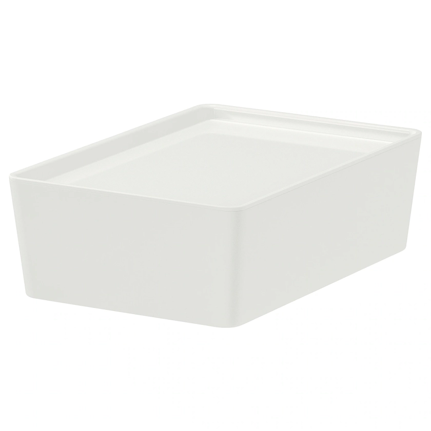 KUGGIS Boîte avec couvercle - blanc 18x26x8 cm