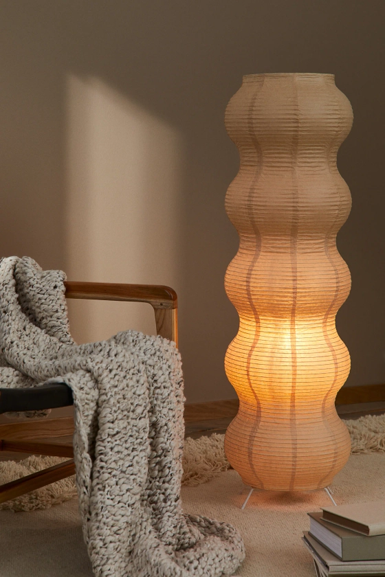 Lampe de sol en papier de riz - Beige clair - Home All | H&M FR