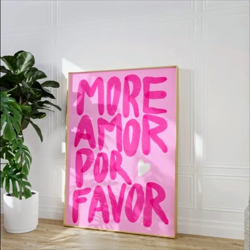 Affiche "More Amore Por Favor" - Élégance romantique pour votre intérieur