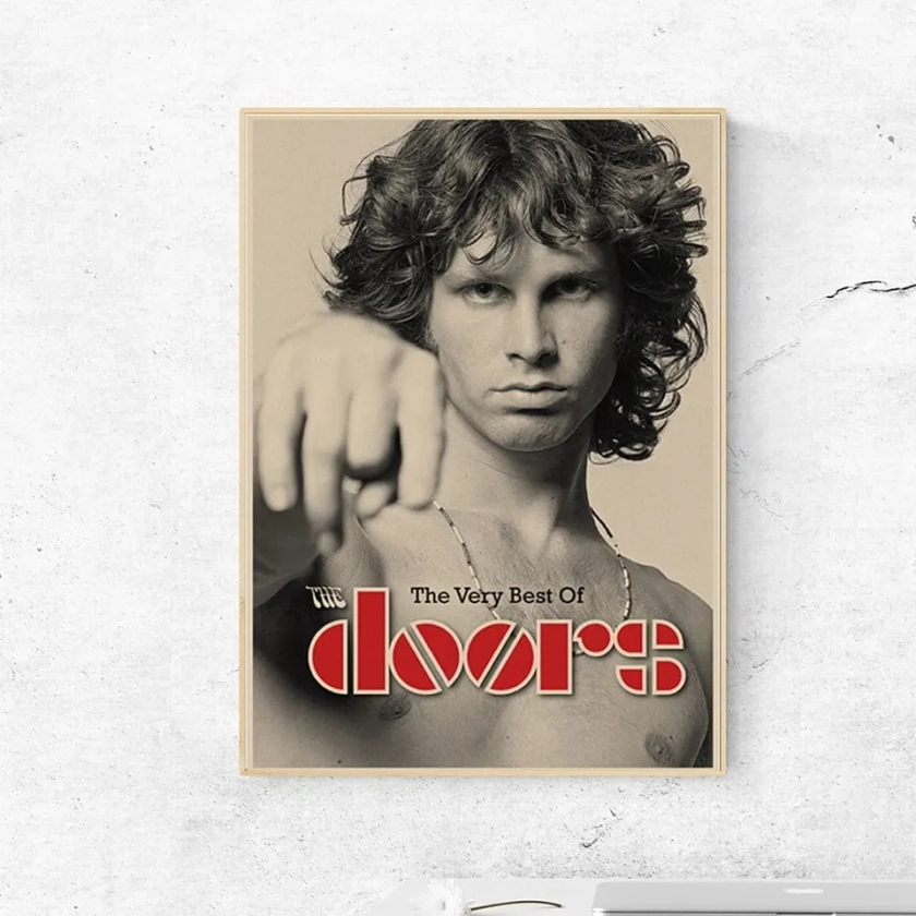 The Doors Jim Morrison Vintage Retro Rock Band Music Guitar Matte Kraft Paper Poster sold by Style Sanctuary | SKU 862539 | Printerval UK
