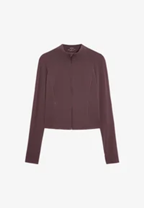 OYSHO LIGHT WARM CROPPED TECHNICAL - Veste de survêtement - mottled purple/violet chiné - ZALANDO.FR