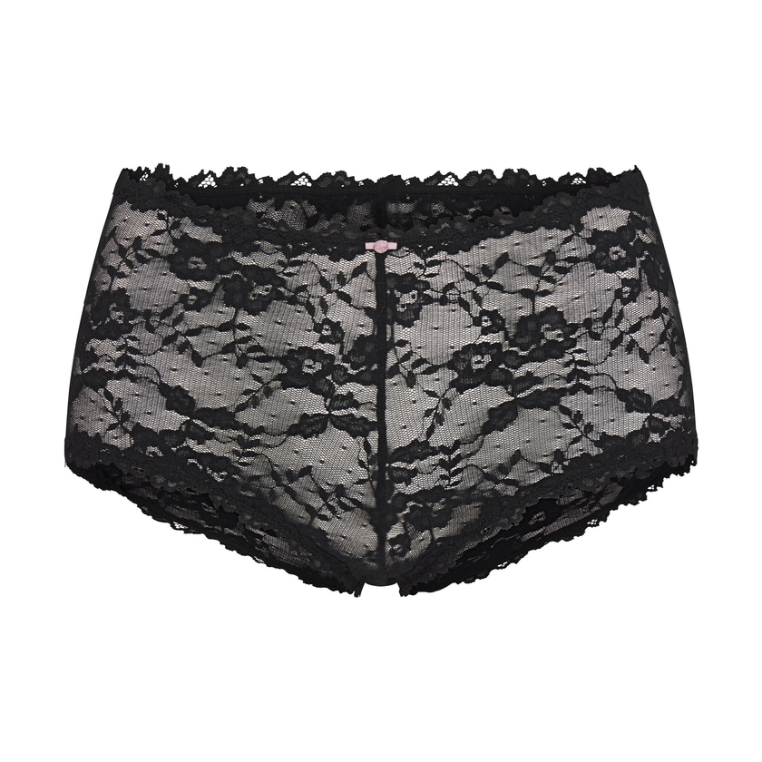 STRETCH LACE BOY SHORT | ONYX