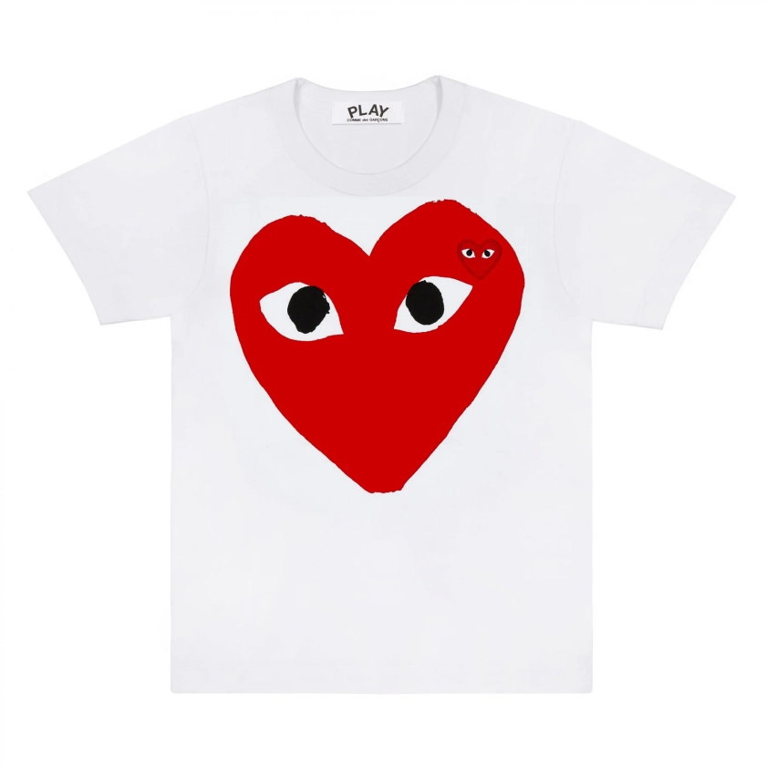 Play Comme des Garçons T-Shirt mit großem roten Herzaufdruck