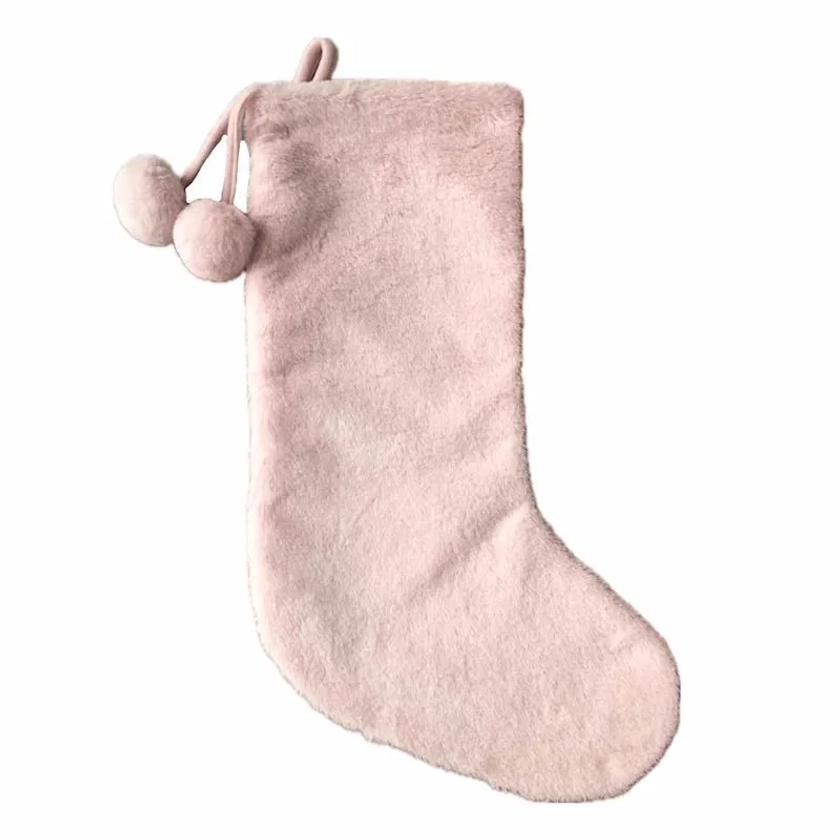 Pink Plush Stocking, 20"