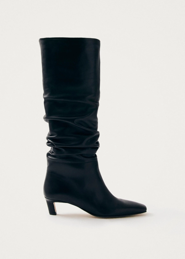 Kalila Black Leather Boots | ALOHAS