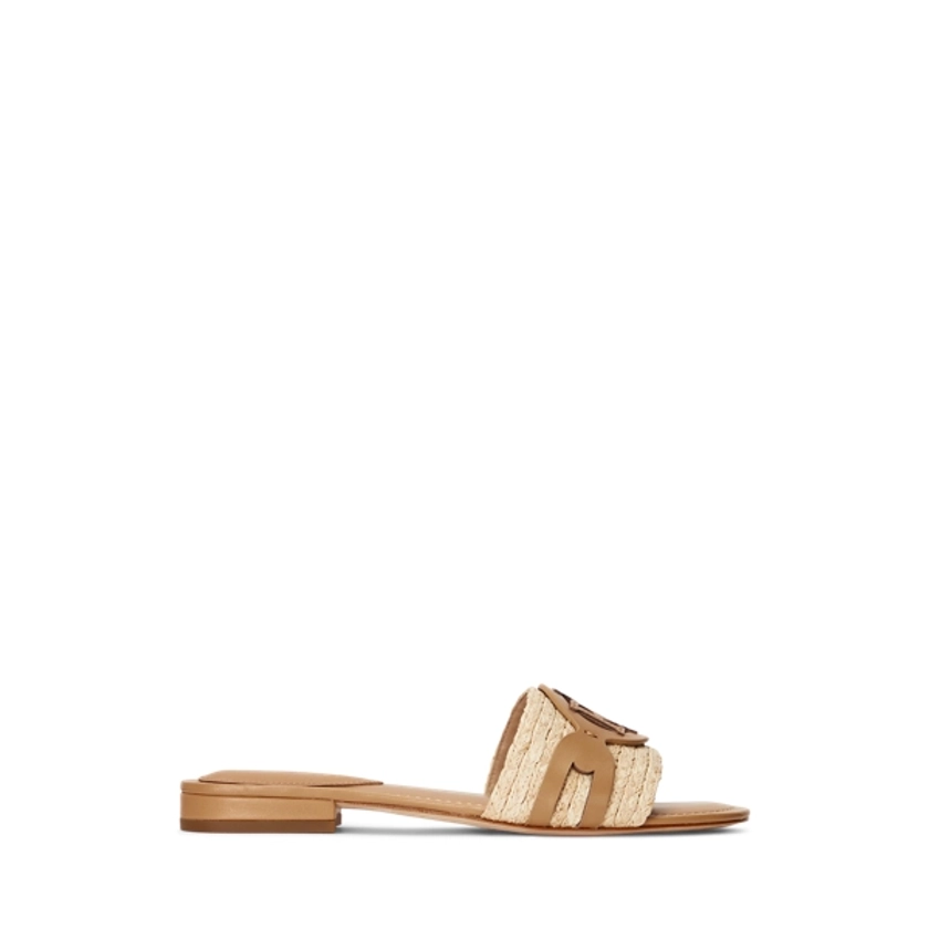 Alegra Raffia & Leather Slide Sandal for Women | Ralph Lauren® UK
