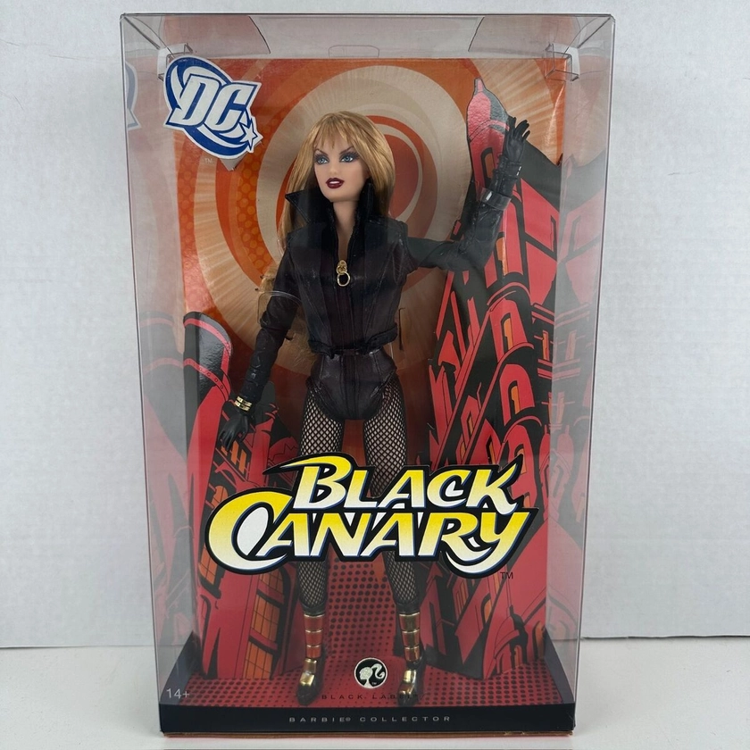 Black Canary DC Barbie Collector Black Label Doll 2008 Mattel L9640 NEW in Box