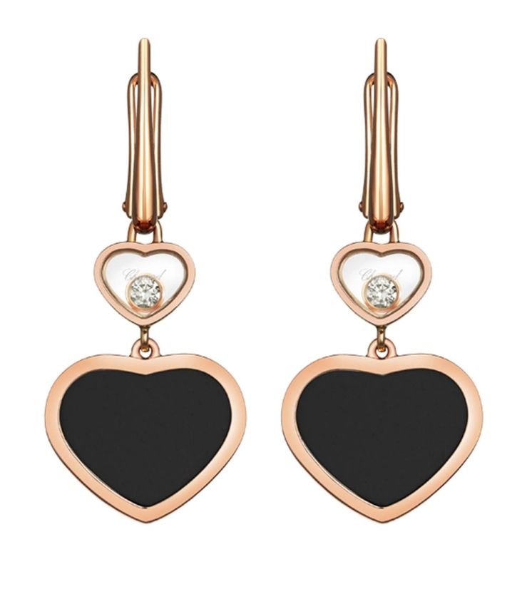 Chopard Rose Gold and Diamond Happy Hearts Earrings | Harrods DK