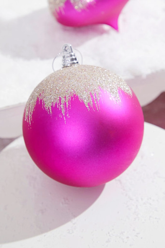 4" Fuchsia Frost Ball Ornament