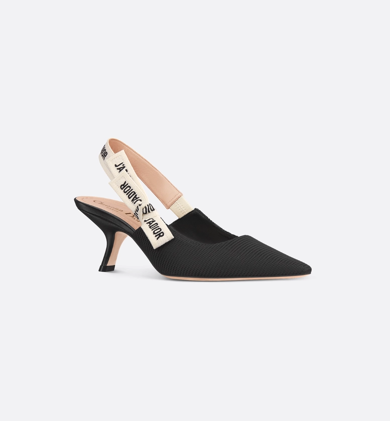 Escarpin slingback J'Adior Tissu technique noir | DIOR