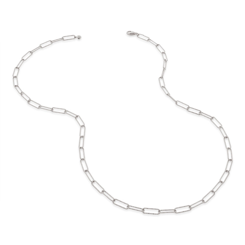 Sterling Silver Alta Textured Chain Necklace Adjustable 46cm/18'