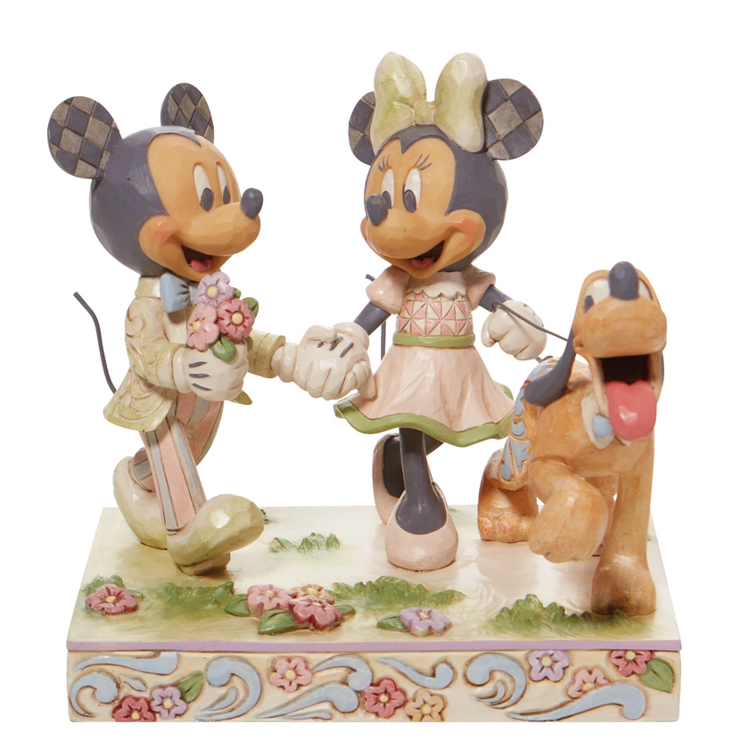 Mickey, Minnie Et Pluto White Woodland - Disney Traditions