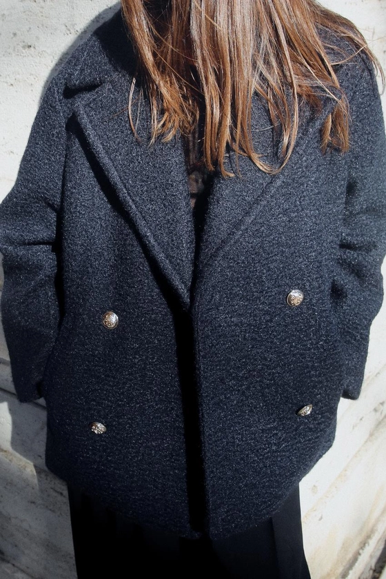 MANTEAU CROISÉ BOUCLÉ