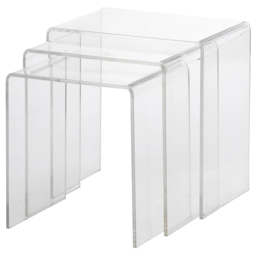 JÄPPLING tables gigognes, lot de 3, transparent - IKEA